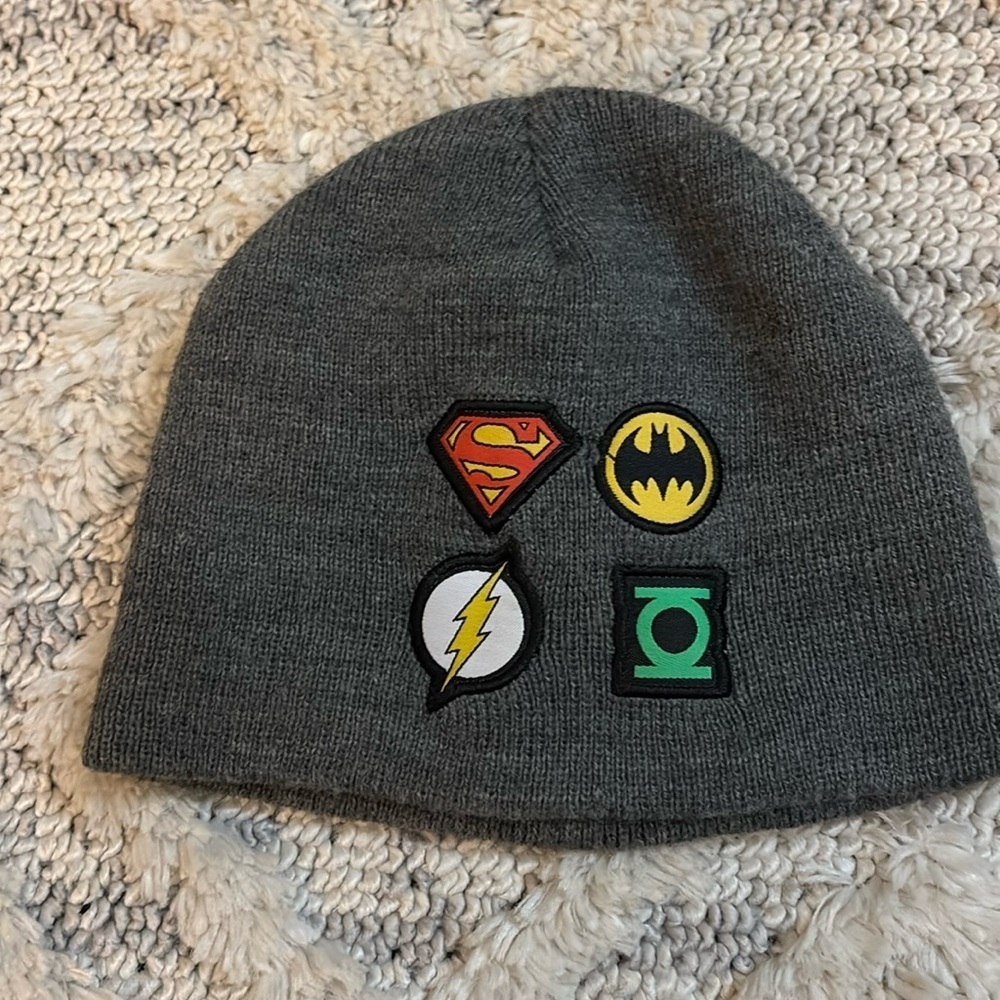 Justice League toddler boys gray winter beanie hat